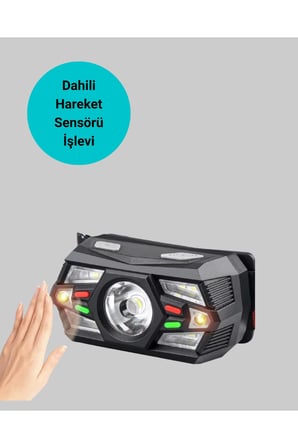 Şarj Edilebilir LED Far Hareket Sensörlü 5 Modlu Outdoor Yeni Nesil