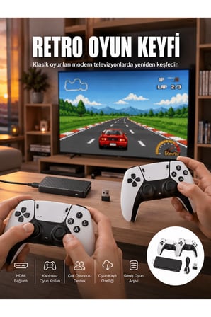 Taşınabilir Retro Oyun Çubuğu Kablosuz Oyun Kolu Seti Yeni Nesil