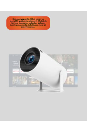 Kablosuz Mini Projeksiyon Cihazı Oyun ve Film İçin Taşınabilir Ev Sineması Yeni Nesil