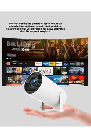 Kablosuz Mini Projeksiyon Cihazı Oyun ve Film İçin Taşınabilir Ev Sineması Yeni Nesil