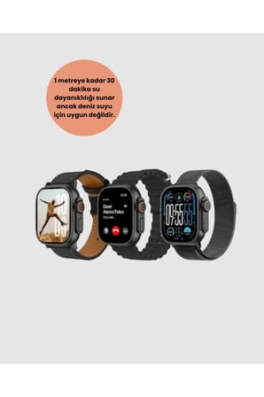 AMOLED Ekran 49mm Ultra Tasarım 3 Kordonlu Akıllı Saat Yeni Nesil