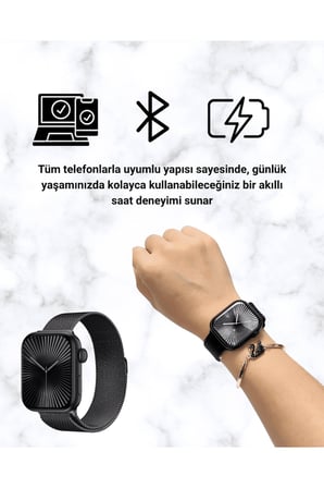 Mini Series 10 Akıllı Saat | 3 Kordon + Bileklik Hediyeli, Tüm Telefonlarla Uyumlu