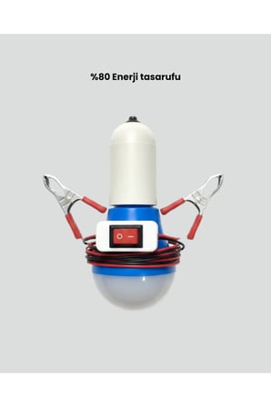 Timsah Kıskaçlı 12V LED Ampul Kamp ve Acil Durum Lambası
