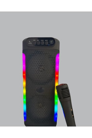 RGB Işıklı Çift Hoparlörlü Taşınabilir Bluetooth Speaker ve Mikrofon Yeni Nesil