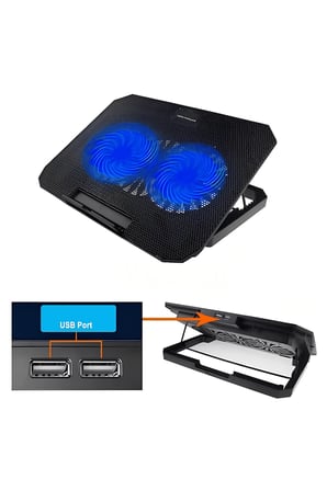 Laptop Soğutucu Stand Çift Fanlı 17 İnç Uyumlu Ayarlanabilir Notebook Altlığı