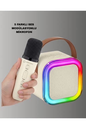 Kablosuz Karaoke Mikrofon Hoparlör Seti Güçlü Ses Çıkışı Yeni Nesil