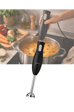 El Blenderı Paslanmaz Çelik Metal Ayaklı Ergonomik Tasarımlı Mutfak Blender