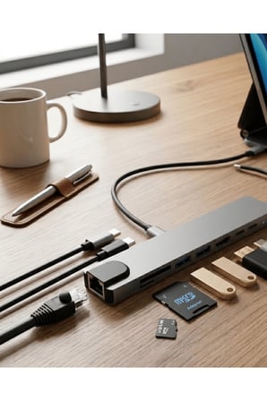 Type C Çoklu Port Hub 8 Port USB HDMI SD Kart Ethernet Adaptör