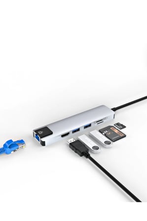 Type C Çoklu Port Hub 8 Port USB HDMI SD Kart Ethernet Adaptör