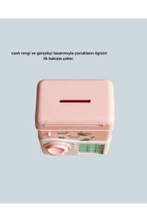 Pembe Elektronik Şifreli Otomatik Para Çeken ATM Kumbarası