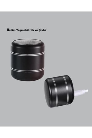 Taşınabilir Silindir Tasarım Bluetooth 5.0 Hoparlör Yüksek Bas Performanslı Yeni Nesil