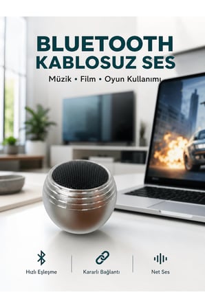 Taşınabilir Bluetooth Hoparlör Yüksek Ses Kaliteli Mini Tasarım Yeni Nesil