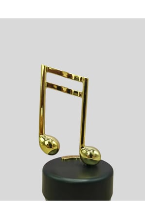 Altın Nota Figürlü Dönen Müzik Kutusu Dekoratif Music Box Yeni Nesil