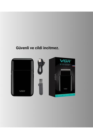 ABS Gövdeli Süper İnce Elektrikli Sakal Kesici – 45 dk Kablosuz Kullanım, Yanak Makası Dahil