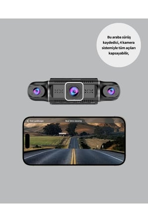 GPS’li 4 Kameralı Araç İç Dış Kayıt Sistemi 1080P WiFi Destekli