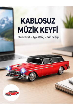 Vintage Tasarımlı LED Işıklı Bluetooth Hoparlör 10W