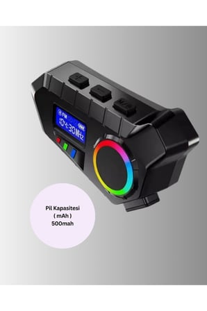 Suya Dayanıklı Bluetooth  İnterkom 5.4 Hoparlör 500mAh Batarya ve FM Radyo Özellikli