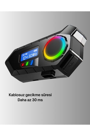 Suya Dayanıklı Bluetooth  İnterkom 5.4 Hoparlör 500mAh Batarya ve FM Radyo Özellikli
