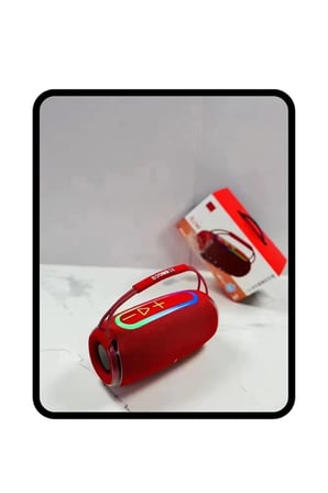 360 RGB LED'li Taşınabilir Bluetooth Hoparlör – Kırmızı, USB/TF Destekli