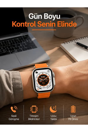 Akıllı Saat GPS Özelliği Bildirim Görme Adımsayar Sesli Görüşme Yapabilen Yeni Nesil