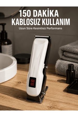 Yeni Nesil Tıraş Makinesi Uzun Şarjlı Paslanmaz Çelik Bıçaklı Yeni Nesil