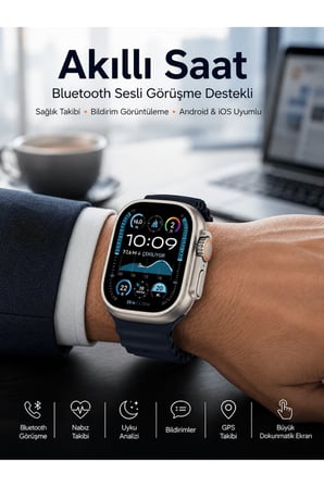 Akıllı Saat Sesli Görüşme Titreşimli GPS Bağlantısı Müzik Dinleme Sosyal Medya Bildirimleri Yeni Nesil