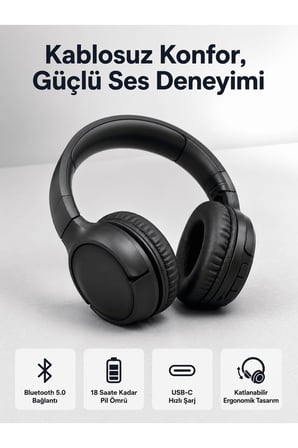 2025 Model Kulak Üstü Bluetooth Hoparlör ANC Özellikli