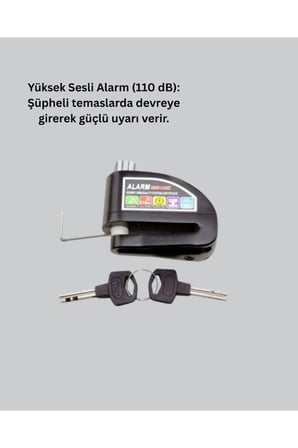 Çelik Gövdeli Alarm Disk Kilidi Motosiklet ve Bisiklet İçin Güvenlik Yeni Nesil
