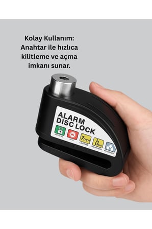 Çelik Gövdeli Alarm Disk Kilidi Motosiklet ve Bisiklet İçin Güvenlik Yeni Nesil