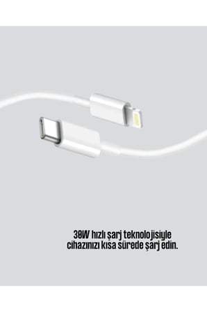Orijinal Kalite 30W Type-C Lightning Hızlı Şarj Kablosu – 1.2m Dayanıklı