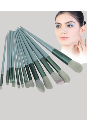 Taşınabilir Ergonomik Yapılı 13 Adet Fiber Kıllı Yüz ve Göz Makyaj Fırçası Seti