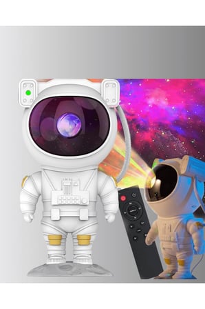 Astronot Yıldız Projeksiyon Lambası 8 Efektli Uzaktan Kumandalı Gece Işığı