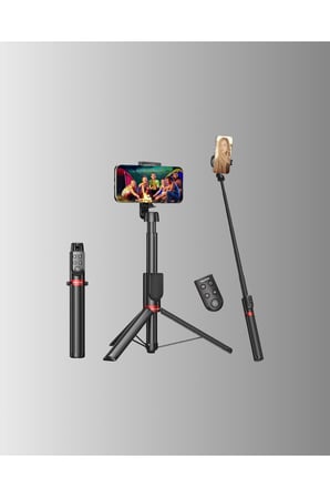 Tripodlu Selfie Çubuğu Uzaktan Kumandalı Canlı Yayın Uyumlu