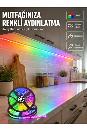 Kumandalı 5 Metre Şerit LED Dekoratif Aydınlatma
