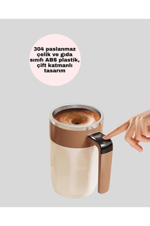 Elektrikli Otomatik Karıştırıcı Kupa – 304 Paslanmaz, USB Şarjlı, Taşınabilir
