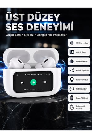 Dokunmatik Ekranlı Bluetooth Kulaklık TWS İOS Android Tüm Telefonlara Uyumlu Kulaklık Yeni Nesil