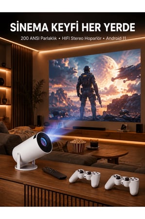 Projeksiyon Cihazı Video Oyun Konsolu 8 GB Hafıza LCD Ekran Kumandalı  Yeni Nesil