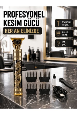 Şarjlı Titanyum Bıçaklı Saç Kesme Makinesi Yeni Nesil