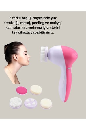 Derin Temizleme ve Masaj İçin 5 Başlıklı Yüz Cilt Bakım Aleti