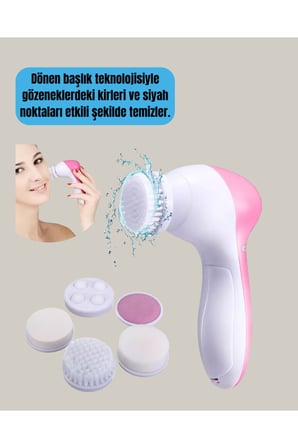 Derin Temizleme ve Masaj İçin 5 Başlıklı Yüz Cilt Bakım Aleti