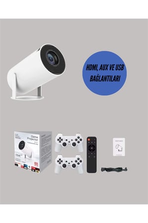 TÇift Kollu Tasarımlı Kablosuz Projeksiyon – 4K, 10.000 Oyun ve Smart App Desteği Yeni Nesil