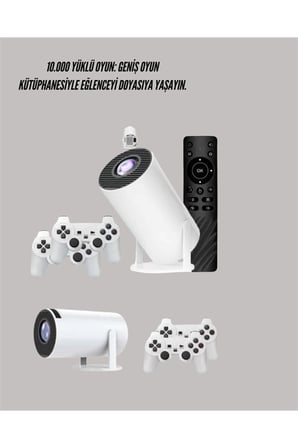 TÇift Kollu Tasarımlı Kablosuz Projeksiyon – 4K, 10.000 Oyun ve Smart App Desteği Yeni Nesil