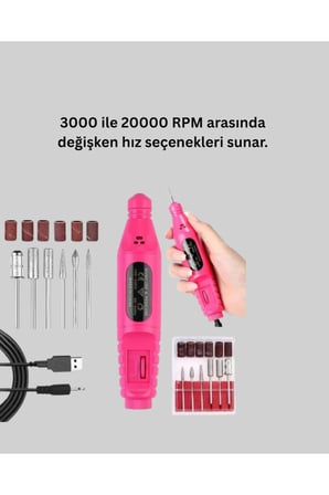 Elektrikli Manikür Pedikür Törpü Seti 6 Başlıklı Yeni Nesil