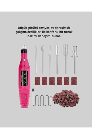 Elektrikli Manikür Pedikür Törpü Seti 6 Başlıklı Yeni Nesil