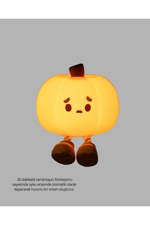Pumpkin LED Night Light Dokunmatik Şarjlı Silikon Gece Lambası Yeni Nesil
