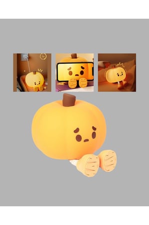 Pumpkin LED Night Light Dokunmatik Şarjlı Silikon Gece Lambası Yeni Nesil