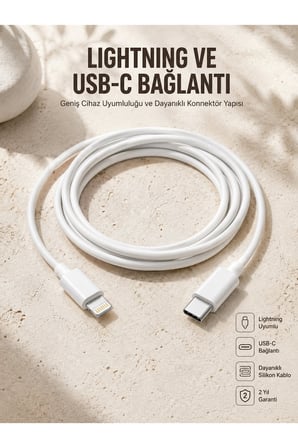 Type-C Ligtning 30W İOS Şarj Kablosu Hızlı Şarj Kablosu