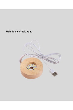 LED Işıklı Kristal Küre Ahşap Standlı Dekoratif Gezegen Model