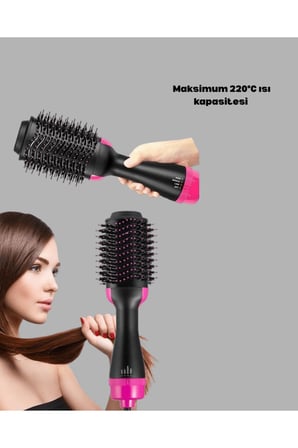 220°C Profesyonel Fön Tarağı – Negatif İyon Teknolojili, 3 Isı Kademeli, 1200W