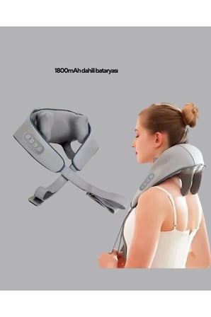 Titreşimli Boyun Masaj Cihazı Isı Terapili Şarjlı VNB-01 Ergonomik U Tasarım